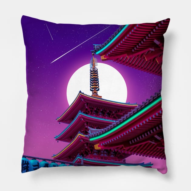 Neon Lights Pillow by funglazie