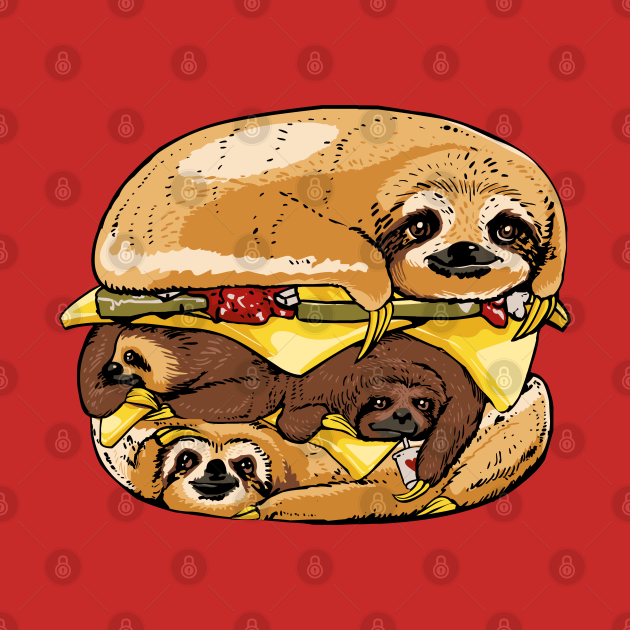 Disover SLOTHS BURGER - Burger - T-Shirt