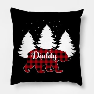 Buffalo Red Plaid Daddy Bear Matching Family Christmas Pillow