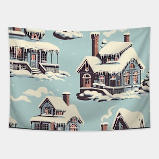 Winter Houses Pattern Tapestry