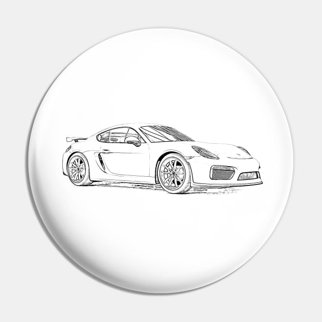 Cayman Wireframe Pin by Auto-Prints