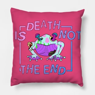 Death is Not the End: Cyan and Pink Pillow