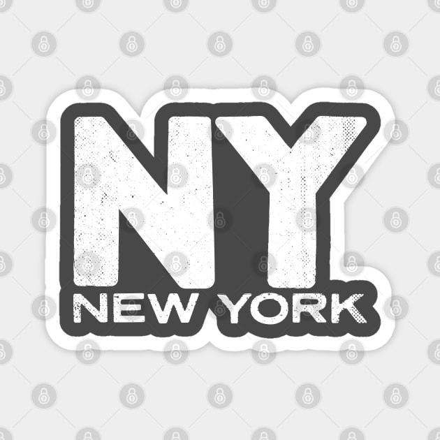 NY New York State Vintage Typography Magnet by Commykaze