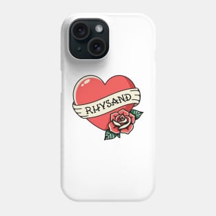 Bat Boy Tattoo Heart With Rose Flower Phone Case