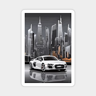 White German Car City Poster Magnet