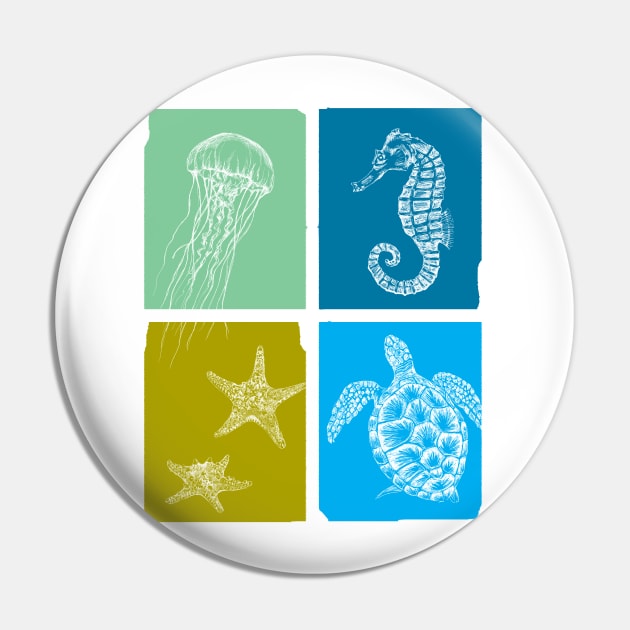 Sea life print Pin by rachelsfinelines