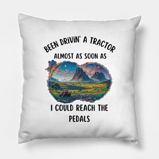 Tractor Trucking Road Agriculture Vintage Established Pillow