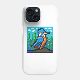 Kingfisher Pixel Painting Phone Case