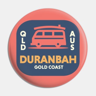 Retro Surfing Emblem Duranbah Gold Coast, Australia // Vintage Surfing Badge Pin