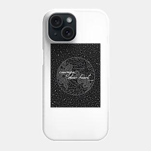 courage, dear heart- C.S. Lewis quote in starry night with moon illustration Phone Case