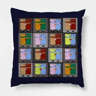 Muster mit verliebten Robotern - Retro-Roboter. Pillow