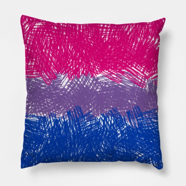 Bisexual Flag Crosshatch Design Pillow by PurposelyDesigned