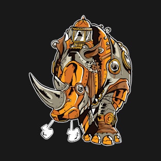 Steampunk Rhino Retro Look T-Shirt