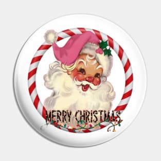 Retro Vintage Pink Santa Claus Pin