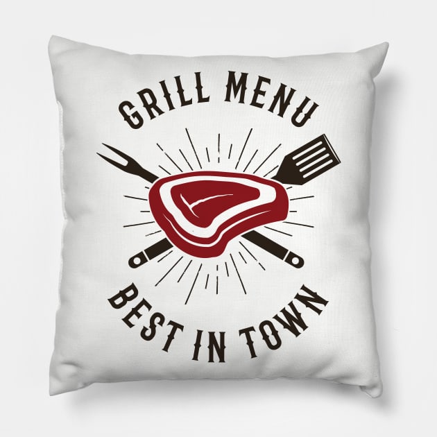 Grill Menu Best in Town Pillow by CB Creative Images