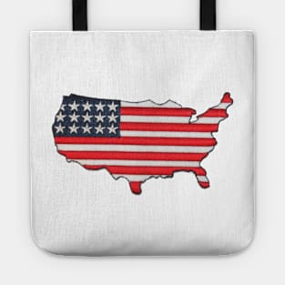 Embroidery American Flag Map Tote