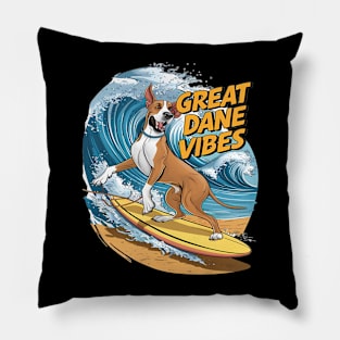 The Surfing Great Dane Pooch Pillow