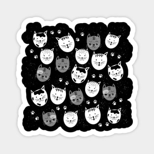 Black and white cats Magnet