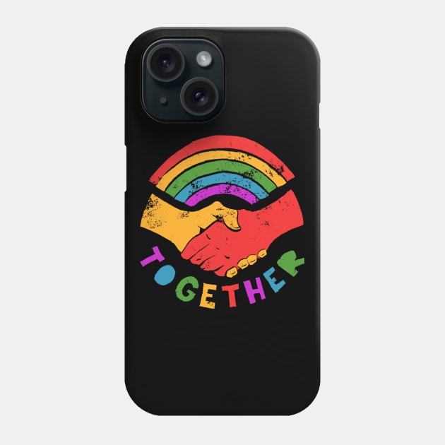 Rainbow Peace Together Phone Case by Black Tee Inc