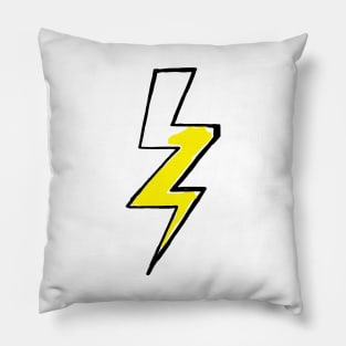 Lightning Bolt Doodle Black Pillow