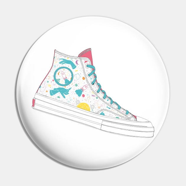 Space Converse Illustration White &amp; pastel colour Pin by MickeyEdwards