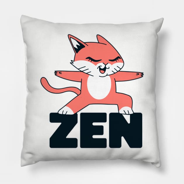 Cat Zen Pillow by timegraf