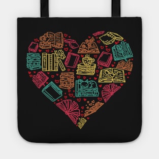Book Lover Heart Librarian Bookworm Gift graphic Tote