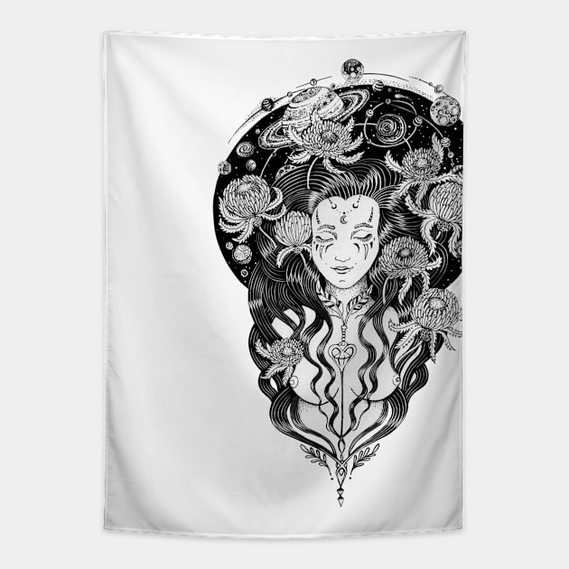 Space goddess Tapestry by ruta13art