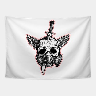 Pierced masked skull Tapestry