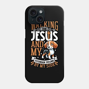 Jesus and dog - Estonian Hound Phone Case