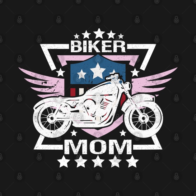 Biker Mom White Motorcycle Pink Wings Flag by EPDROCKS