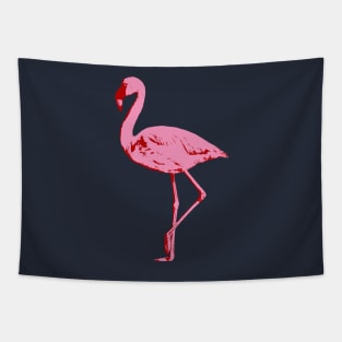 Elegant Flamingo in Bright Pink with Accents of Red Tapestry