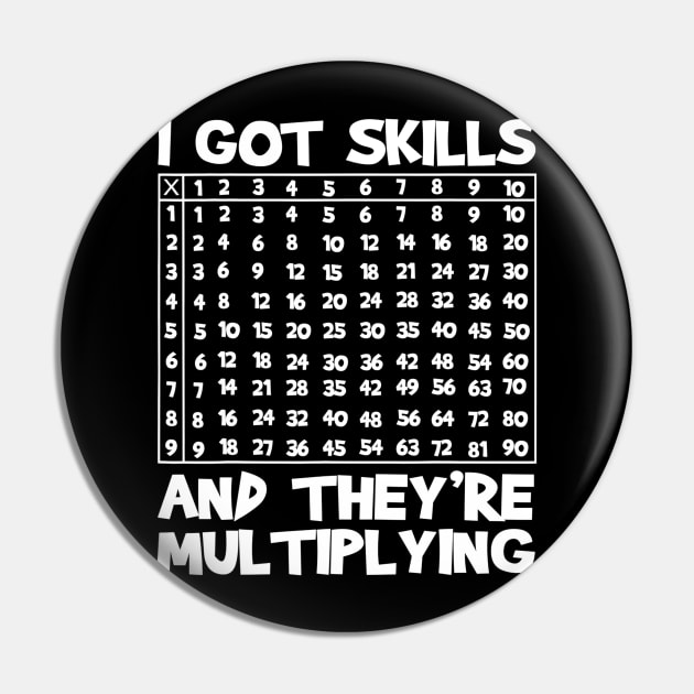 I Got Skills Theyre Multiplying Funny Math Teacher Students Pin by FONSbually