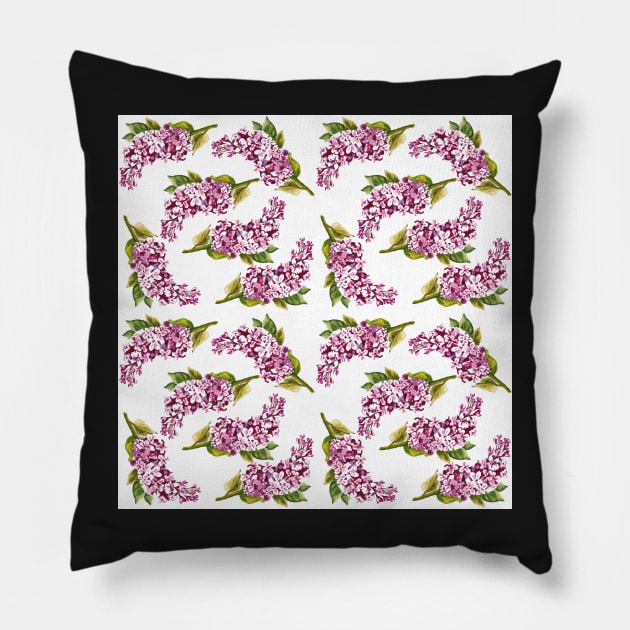 Lilac flowers_pattern Pillow by lisenok