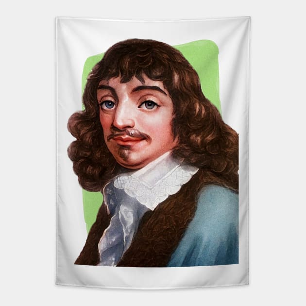 French Philosopher René Descartes illustration Tapestry by Litstoy 