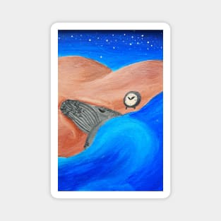 Painted Sleeping Whale Magnet