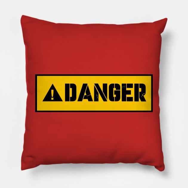DANGER Pillow by gustavoscameli