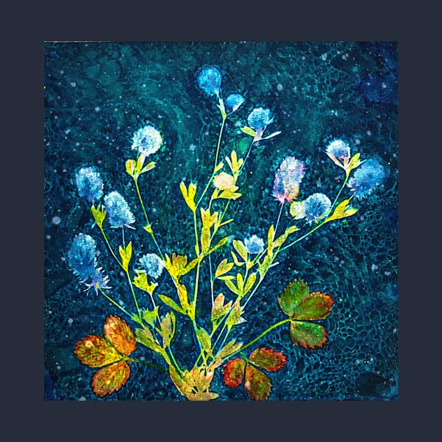 Botanical cyanotype wildflowers by redwitchart