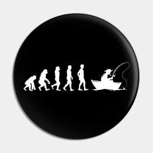 Funny Evolution Of Man and Boat Fishing Pin