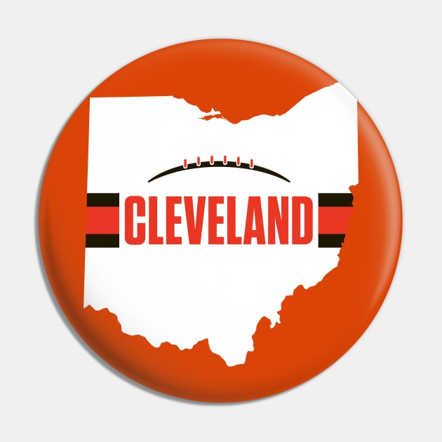 Cleveland Football Ohio Outline White T-Shirt Pin by SportsAndGeekUnique