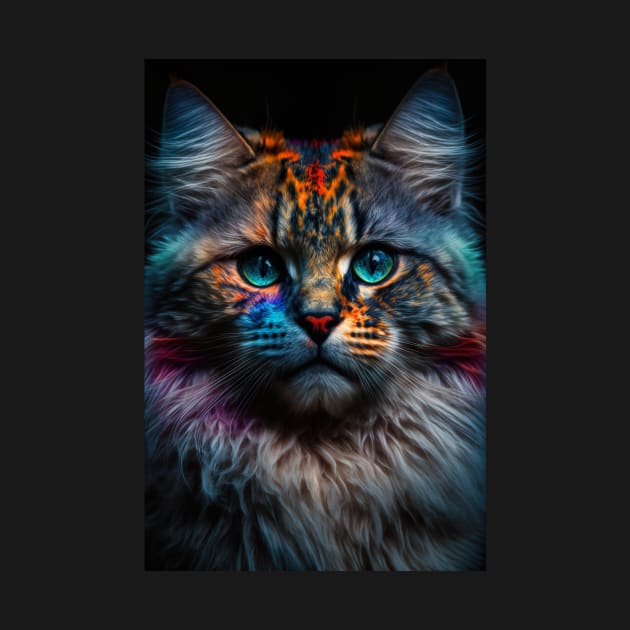 Serious Cat portrait by KoolArtDistrict