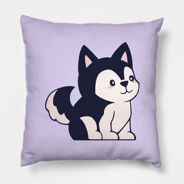 Husky Sits Pillow by colorcover