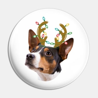 Rat Terrier Reindeer Christmas Dog Pin