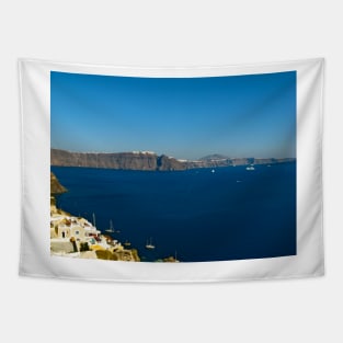 Santorini volcano caldera Tapestry