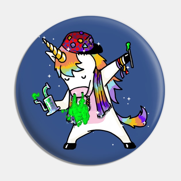 Wooked out Dabbing Unicorn Dabbing Pin by jonah block