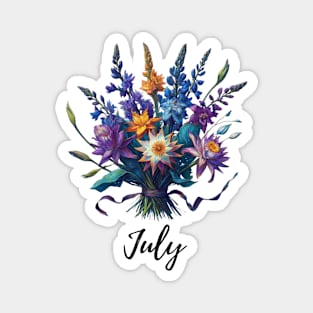 Larkspur July Flower Shirt, Vintage Watercolor Floral Tshirt, July Birth Month, Mothers Day Gift, Boho Garden, Cottagecore TShirt, Van Gogh Magnet