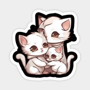 Kawaii Kitty Family Magnet