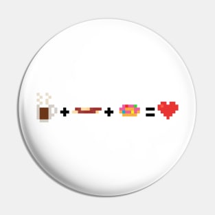 Morning Ritual Pixel Coffee Bacon Donut Love Pin