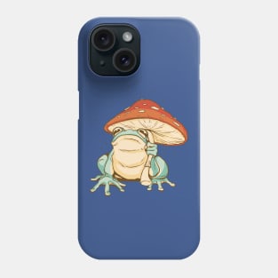 Cottagecore Aesthetic Mushrooms and Frog Phone Case