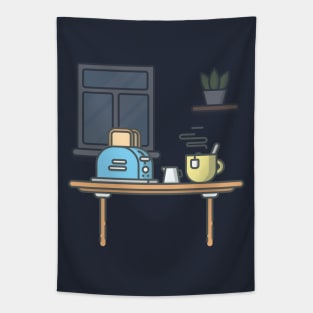 Breakfast time cartoon Tapestry